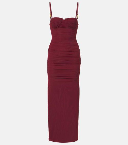 Toni ruched mesh maxi dress