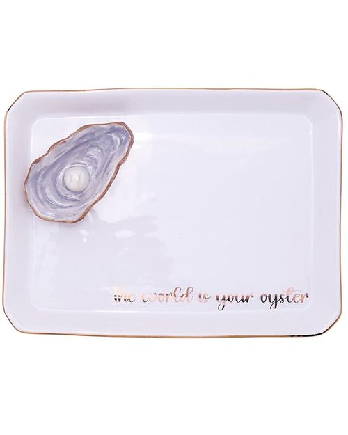 Oyster Icon Trinket Tray With Saying In Gift Box