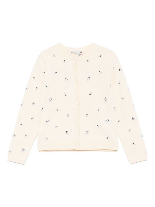 Cherry-embroidered cardigan - Yellow