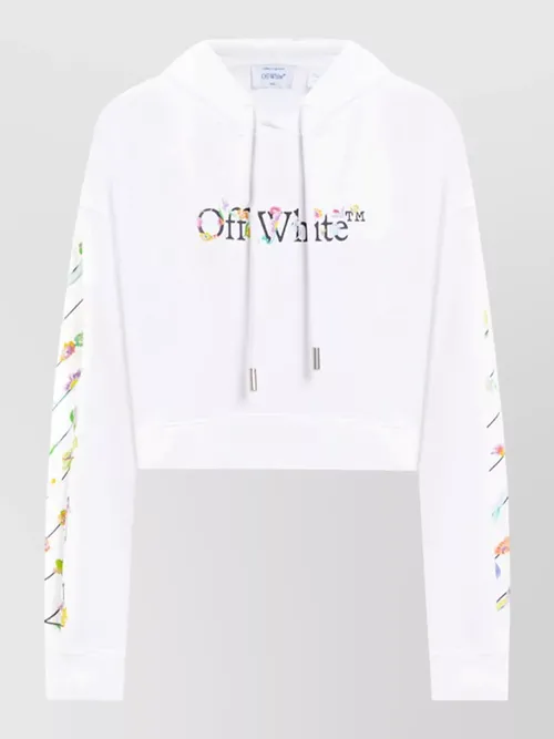 Off-White - cropped hooded top glowing flower print