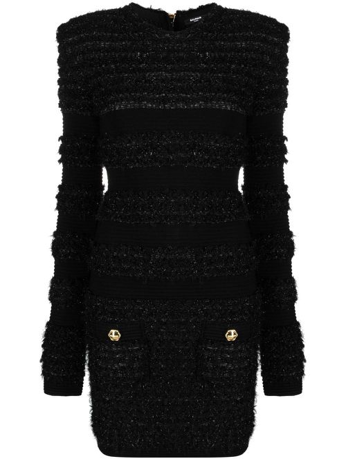 Tweed mini dress - Black