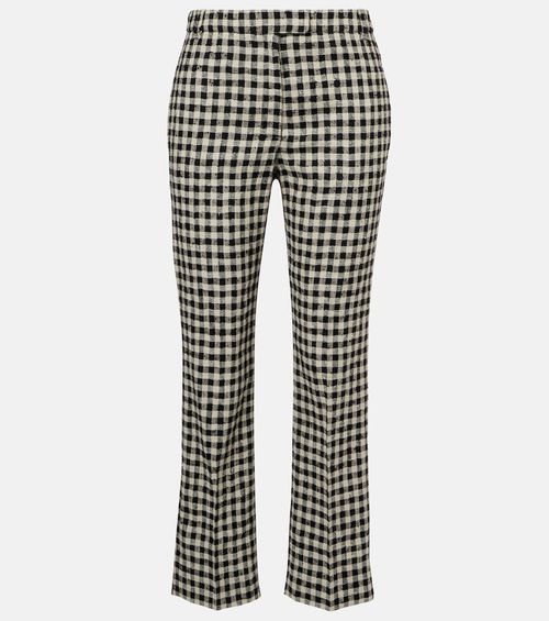 Daisy gingham cropped straight pants