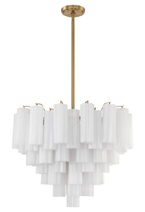 Aged Brass 12 Light Chandelier from the Addis Collection