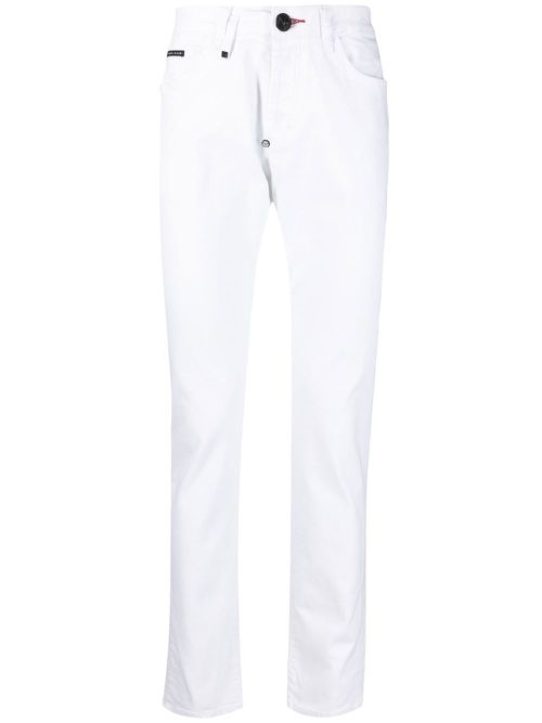 Straight-cut denim jeans - White