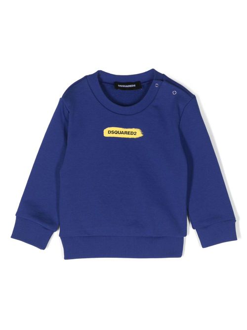 Logo-print cotton sweatshirt - Blue