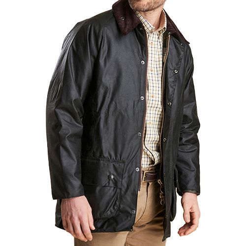 Long-sleeve wax-coated jacket - Brown