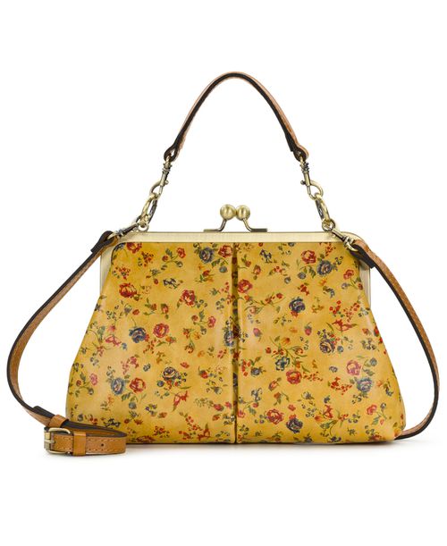 Vione Leather Kisslock Frame Small Crossbody Bag - Fleur De Jardin
