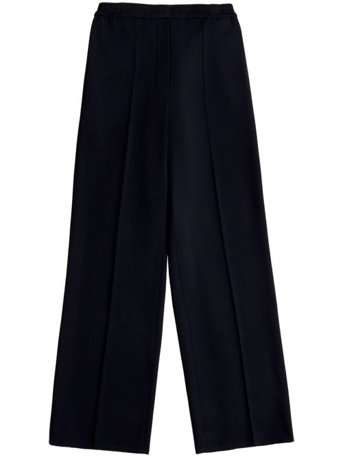 Leather-detail track pants - Blue