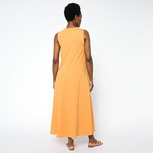 WynneLayers Cotton Spandex Jersey Midi Tank Dress - Blue