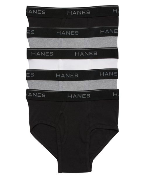 Big Boys Ultimate Cotton Blend Dyed Brief, Pack of 5 - Black, Gray