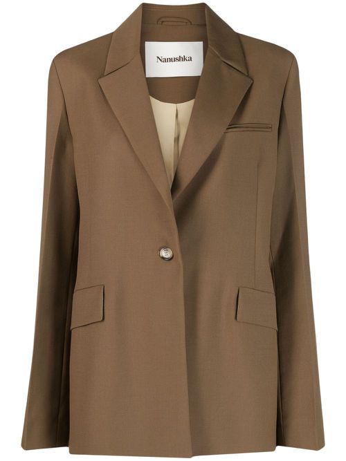 Single-breasted blazer - Neutrals