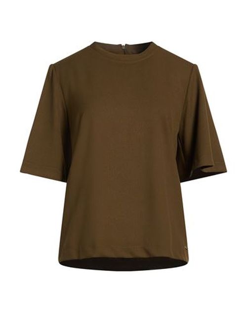 Woman Top Khaki Size 10 Polyester, Viscose, Elastane