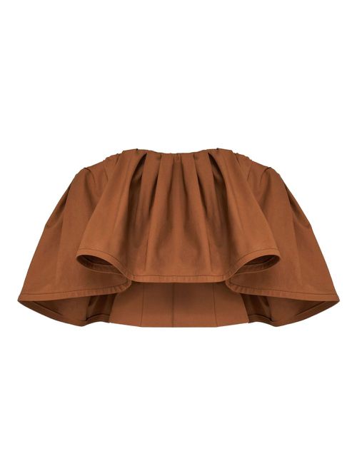 Ruffled top - Brown