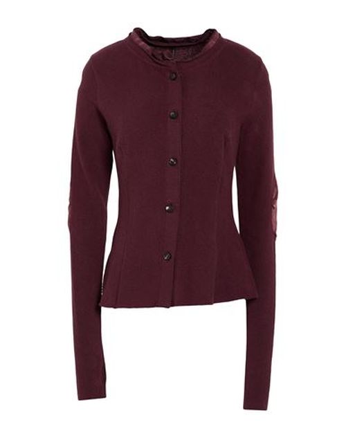 Woman Cardigan Burgundy Size 2 Cotton, Elastane