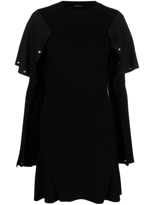 Horsebow layered minidress - Black