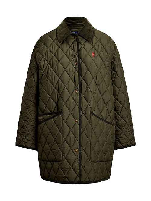 Women's Oversized Quilted Barn Jacket - Ranger Green