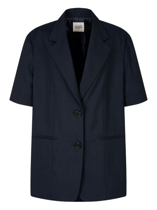 Short-sleeve tailored blazer - Black