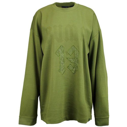 Puma Womens Fenty by Rihanna Long Sleeve Graphic Crew Neck T-Shirt Olive 575138 03 A67A - Green