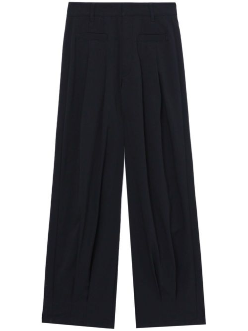 Pleated wide-leg trousers - Black