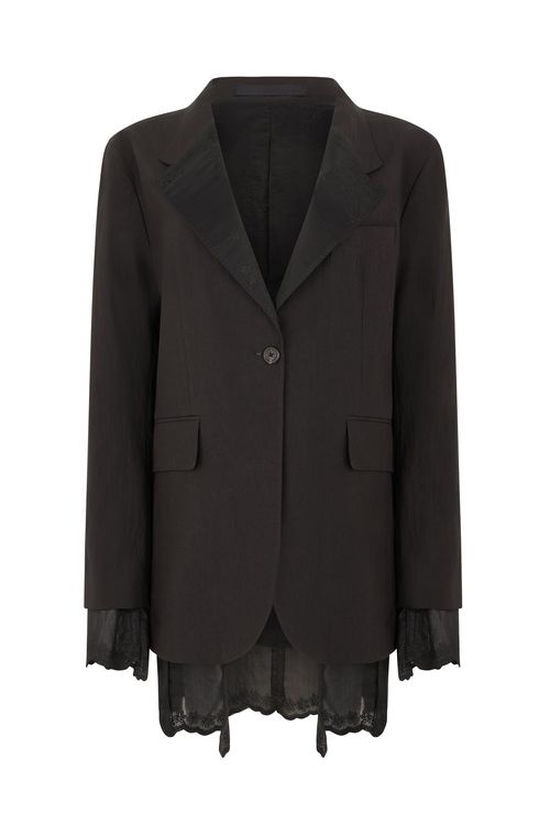 Reversible Linen Blazer — Black