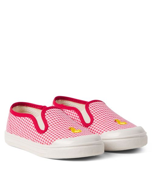 PèPè Checked embroidered slip-on sneakers