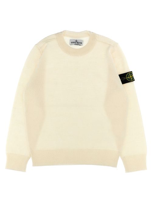 Logo Patch Wool Sweater — Cream