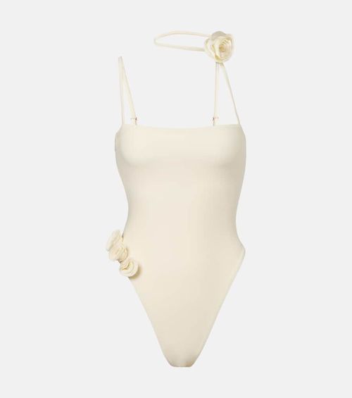 Rose Choker asymmetrical swimsuit