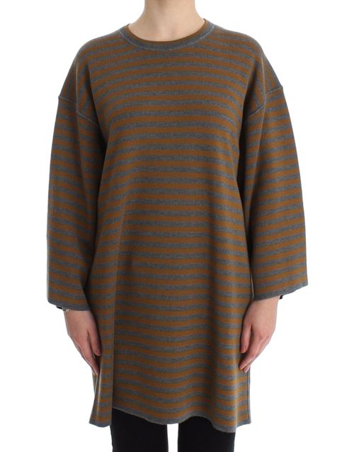 Striped Wool Sweater — Gray