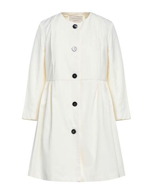 Woman Overcoat & Trench Coat Cream Size 2 Polyester, Cotton