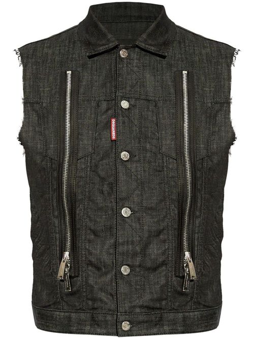 Denim gilet - Black