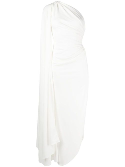 One-shoulder gathered dress - White
