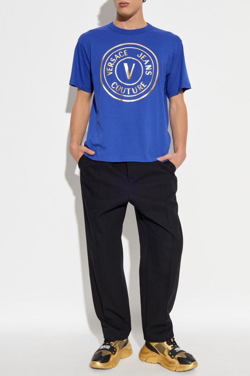 T-shirt With Printed Logo, Men's, Blue