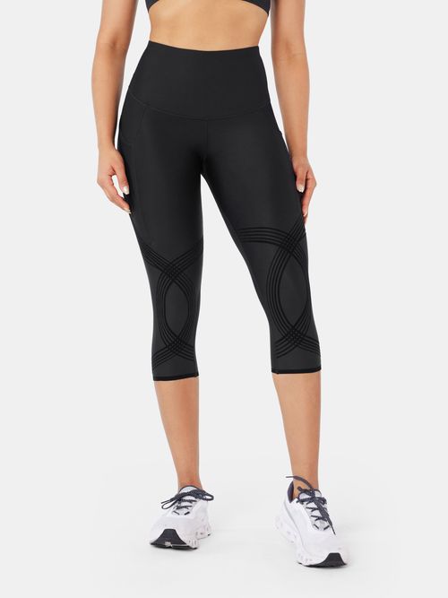 Body Sculpt Side Pocket Capri Leggings - Black