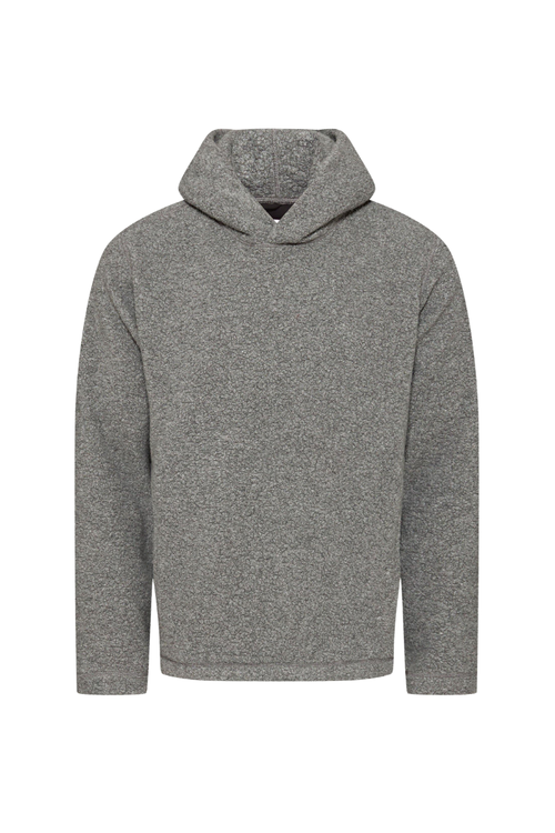 Wool-Blend Melange Hoodie — Gray