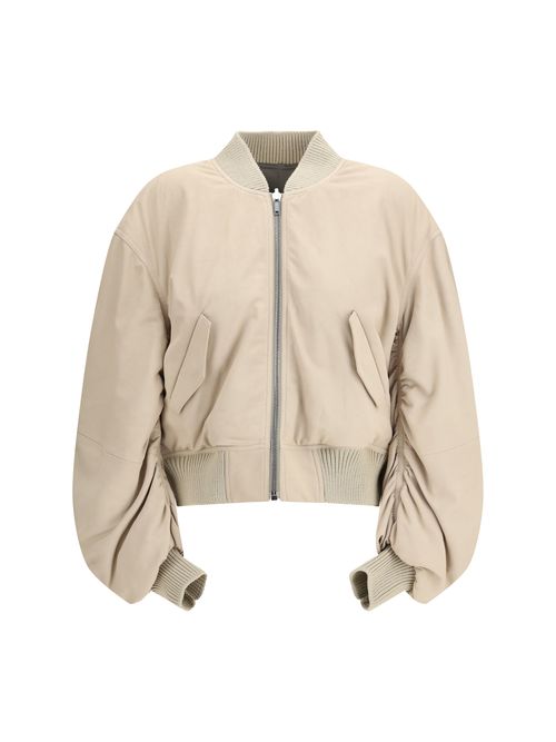 Secchia Flight Bomber Jacket — Beige