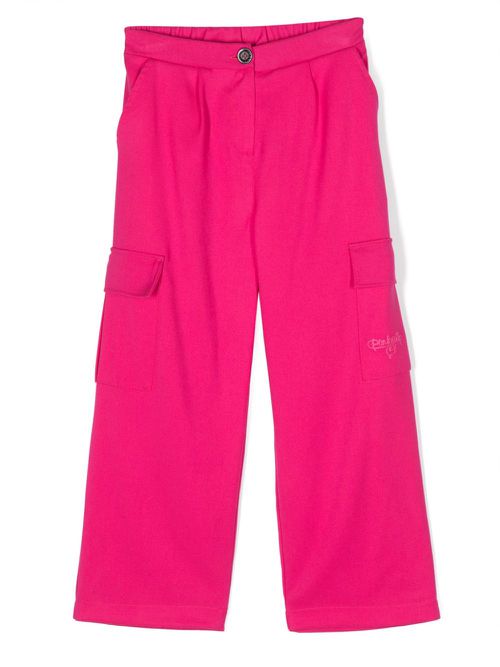 Logo-embroidered cotton cargo trousers