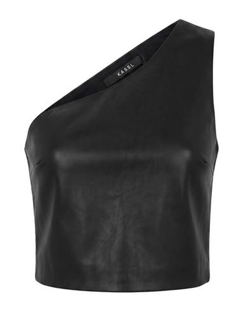 Woman Top Black Size 8 Polyurethane, Cotton