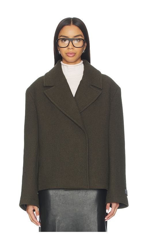 EAVES x Coco Osk Manteco Wool Cropped Peacoat in Green. - XS also in L, M, S