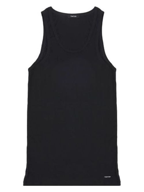 Tom Ford Men's Tank Top With Logo in Black | Size Large | T4D101210 Color 002