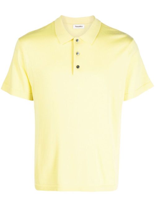 Short-sleeve merino polo shirt - Yellow
