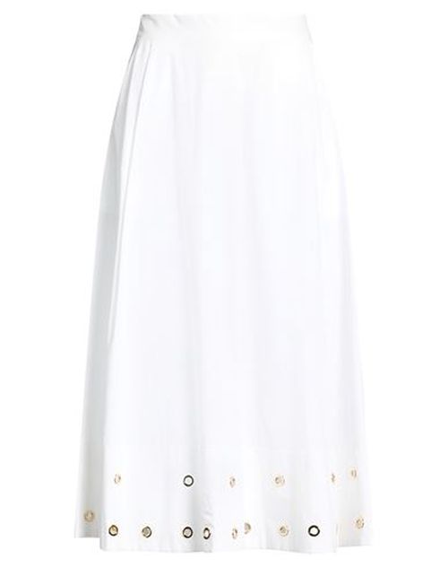 Woman Midi skirt White Size 6 Cotton