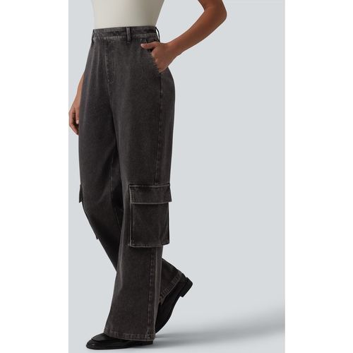 Halara Halara Flex™ High Waisted Casual Cargo Bootcut Jeans with Pockets - Phantom Denim - XSregular