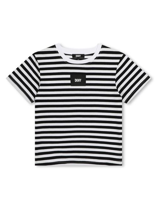 Stripe-print cotton T-shirt - White