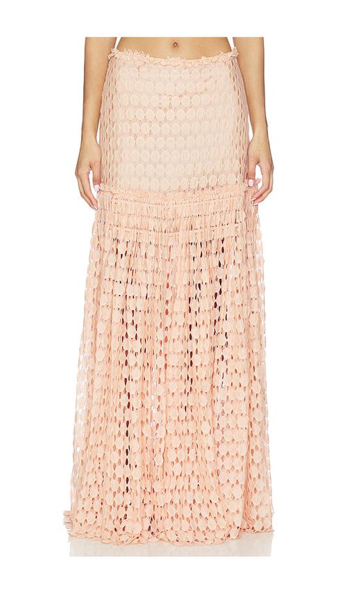 Ulla Johnson Aris Lace Maxi Skirt in Blush. - 10 also , 12, 4
