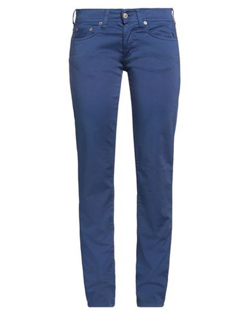 Woman Pants Blue Size 31 Cotton, Elastane