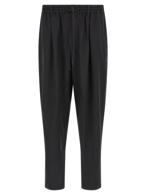 Wide-Leg Drawstring Joggers — Black