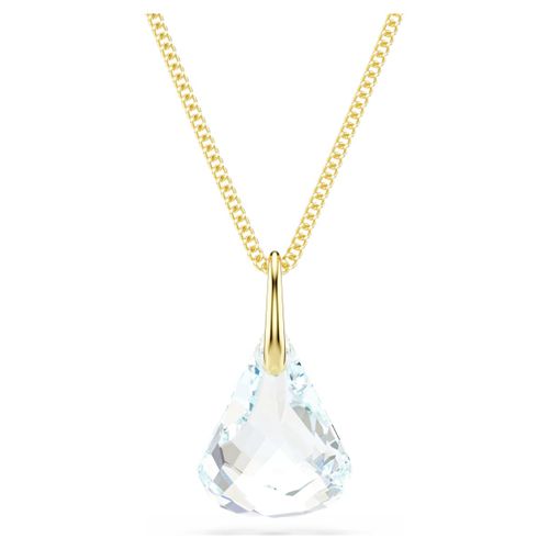 Lunar pendant, Oval cut, White, 18K gold finish