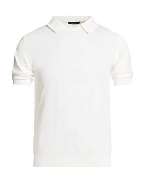 Man Sweater White Size 40 Cotton