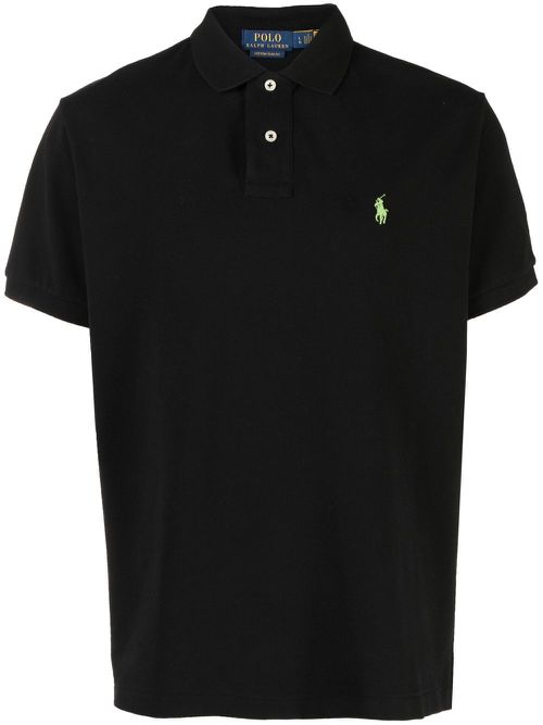 Logo-embroidered polo shirt - Black