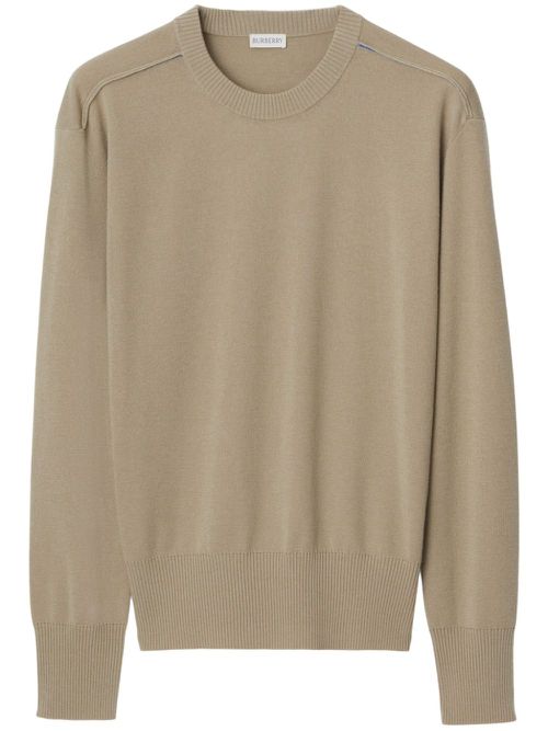 Crew-neck wool jumper - Neutrals